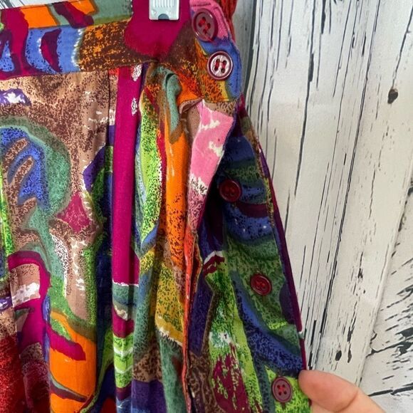 VTG 90s Abstract Artsy Palazzo Pant Set/Suit M - Picture 10 of 12